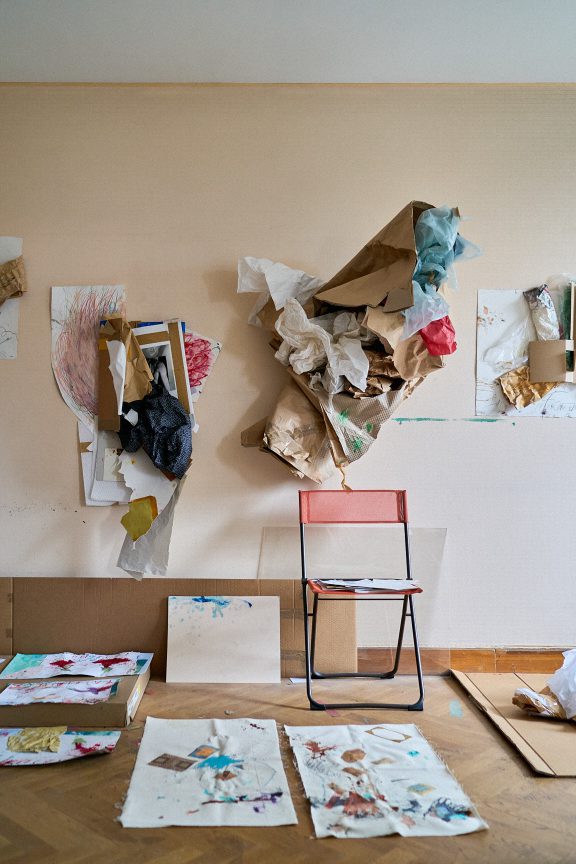 studio of artist Fereydoun Ave at in Paris